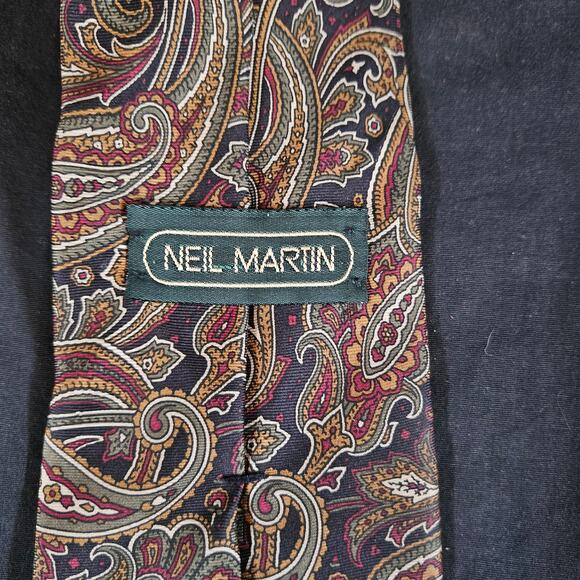 Neil Martin 100% Silk Ties Made in USA Set of 2 Paisley Business Office Suit - Picture 3 of 11